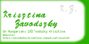 krisztina zavodszky business card